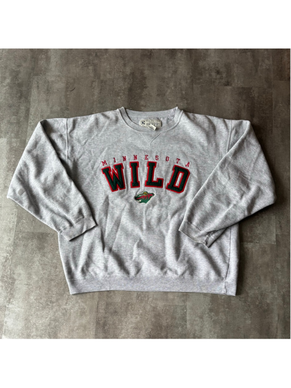 Vintage Minnesota Wild Crewneck Sweater Mens Large Gray